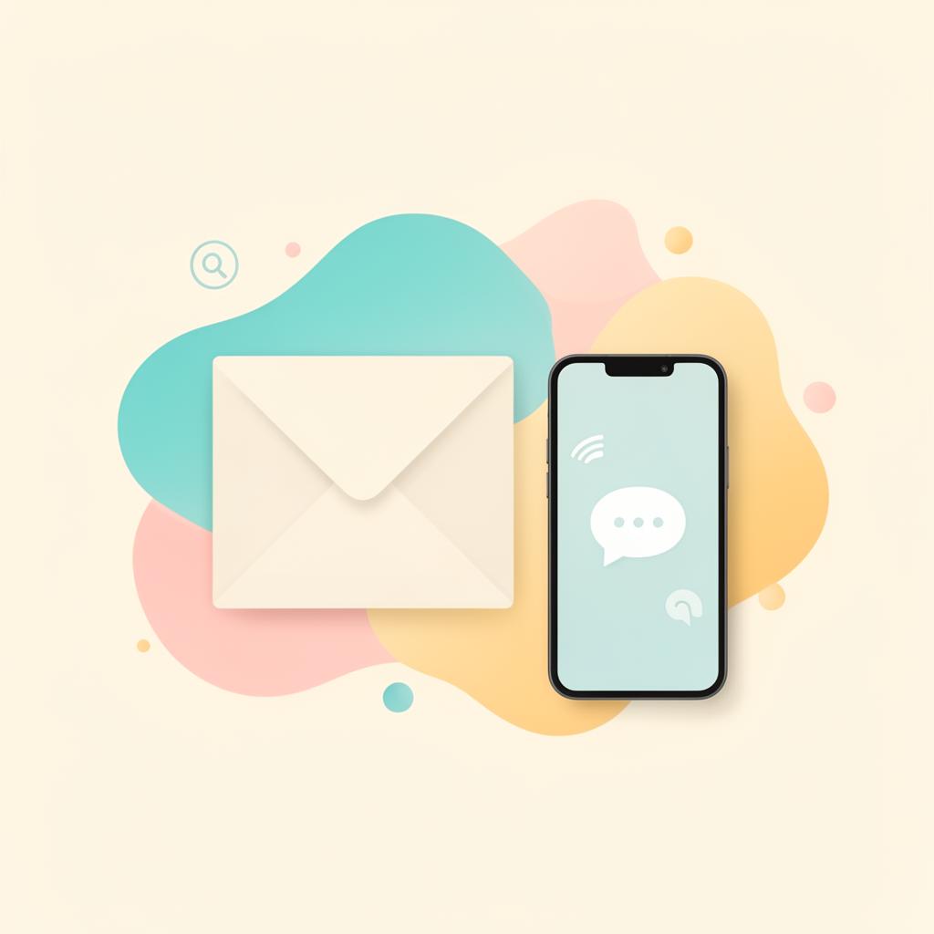 Illustration av kuvert och mobil för e-post och telefon